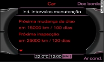 Visor: Aviso do intervalo do serviço de assistência